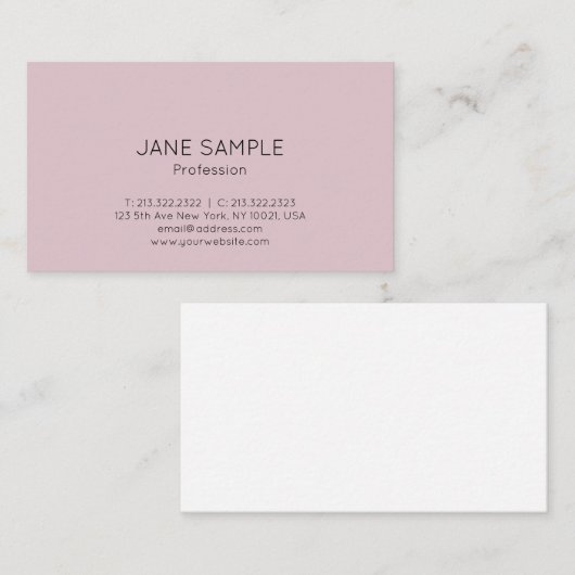 Aangepast, modern, elegant eenvoudig design visitekaartje (Voorkant / Achterkant)