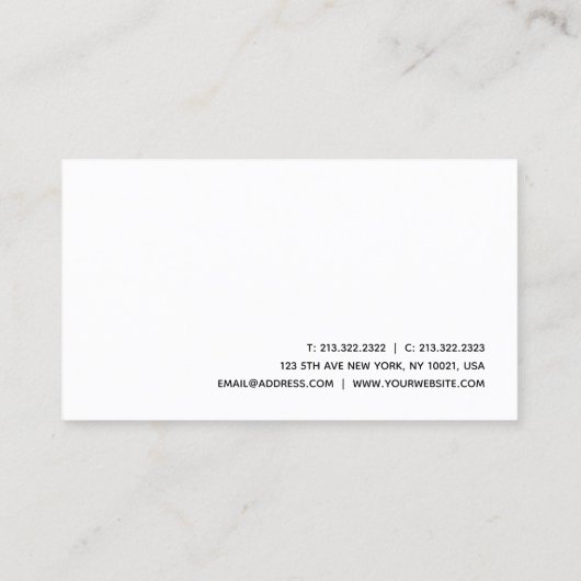 Aangepast, modern, elegant, eenvoudig visitekaartje (Achterkant)