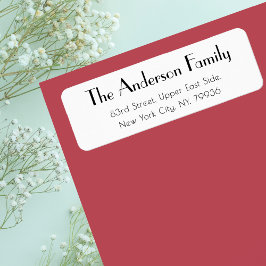 Aangepast modern, elegant eenvoudig wit retouradre etiket