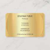 Aangepast, modern, elegant Faux Gold Luxe Visitekaartje (Achterkant)