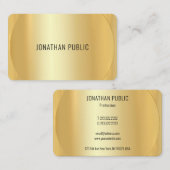 Aangepast, modern, elegant Faux Gold Luxe Visitekaartje (Voorkant / Achterkant)