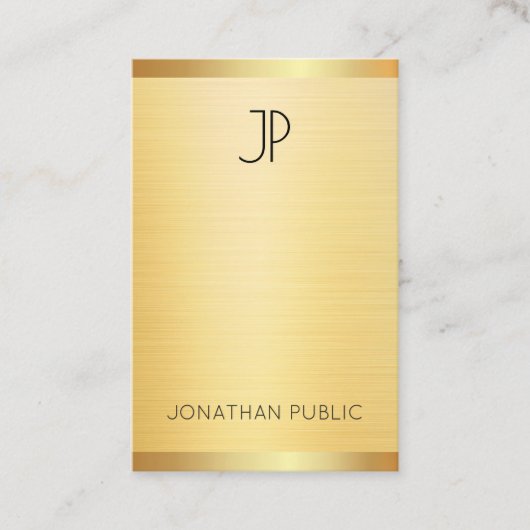 Aangepast, modern, elegant Faux Gold Professional Visitekaartje (Voorkant)