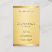 Aangepast, modern, elegant Faux Gold Professional Visitekaartje (Achterkant)