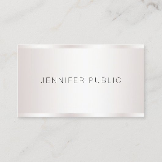 Aangepast, modern, elegant Faux Silver Professiona Visitekaartje (Voorkant)