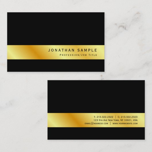 Aangepast, modern, elegant Gold-design Visitekaartje (Voorkant / Achterkant)