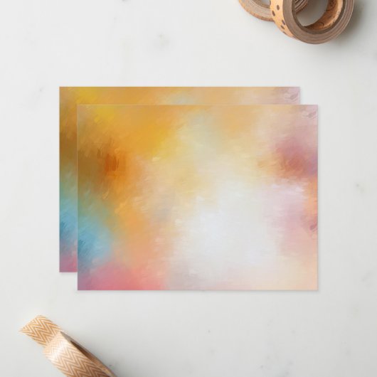 Aangepast modern elegant kleurrijk Abstract leeg Notitiekaartje (Voorkant / Achterkant in situ)