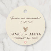 Aangepast Modern Elegant Koppel Stijlvol Hart Cita Bedankjes Labels (Achterkant)