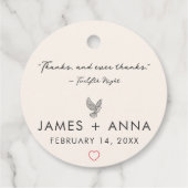 Aangepast Modern Elegant Koppel Stijlvol Hart Cita Bedankjes Labels (Achterkant)