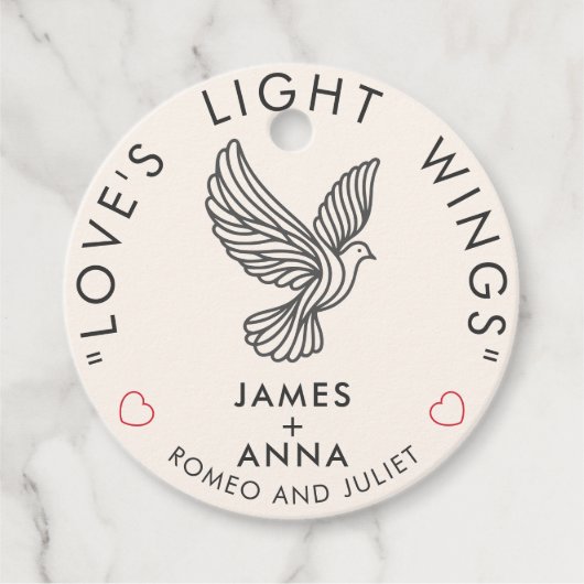 Aangepast Modern Elegant Koppel Stijlvol Hart Cita Bedankjes Labels (Voorkant)