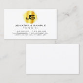 Aangepast modern elegant monogram Faux Gold Visitekaartje (Voorkant / Achterkant)