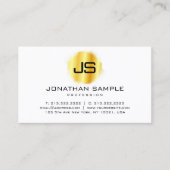 Aangepast modern elegant monogram Faux Gold Visitekaartje (Voorkant)