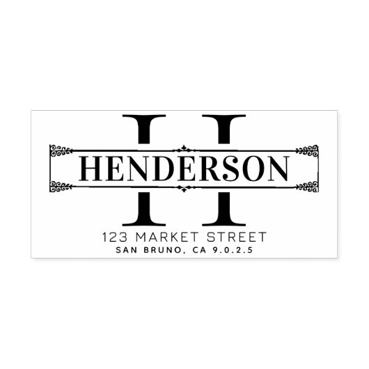 AANGEPAST MODERN & ELEGANT MONOGRAM RETOURADRES RUBBERSTEMPEL (Afrduk)