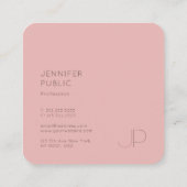 Aangepast modern elegant monogram Sjabloon Luxe Vierkante Visitekaartje (Achterkant)