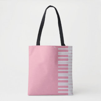Aangepast modern elegant pianomuzieknotitie tote bag