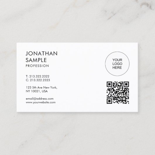 Aangepast modern Elegant Professioneel Minimal Des Visitekaartje (Voorkant)