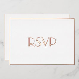 Aangepast modern elegant RSVP White Rose Gold Folie Uitnodiging
