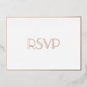 Aangepast modern elegant RSVP White Rose Gold Folie Uitnodiging (Voorkant)