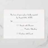 Aangepast modern elegant RSVP White Rose Gold Folie Uitnodiging (Achterkant)