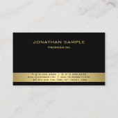 Aangepast modern elegant zwart monogram en goud visitekaartje (Achterkant)