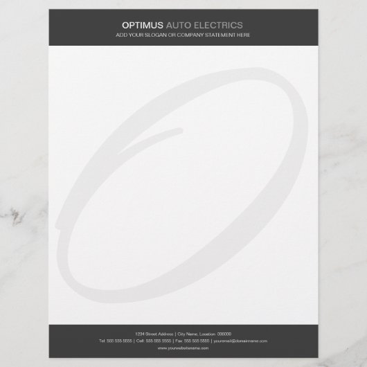 Aangepast modern en elegant monogram persoonlijk briefhoofd (Voorkant)