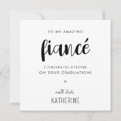 Aangepast modern en Schattige Fiancé Afstuderen Kaart (Voorkant)