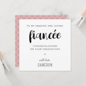 Aangepast modern en Schattige Fiancée Afstuderen Kaart (Voorkant / Achterkant in situ)
