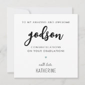 Aangepast modern en Schattige Godson Afstuderen Kaart (Voorkant)