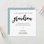 Aangepast modern en Schattige kleinzoon Afstuderen Kaart (Voorkant / Achterkant in situ)