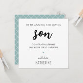 Aangepast modern en Schattige Son Afstuderen Kaart (Voorkant / Achterkant in situ)