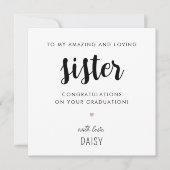 Aangepast modern en Schattige zuster Afstuderen Kaart (Voorkant)