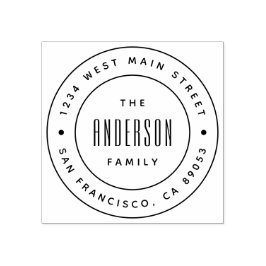 Aangepast modern familienaam Ronde Return-adres Rubberstempel