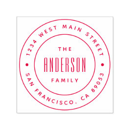 Aangepast modern familienaam Ronde Return-adres Zelfinktende Stempel
