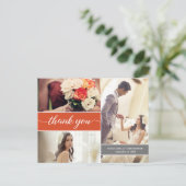 Aangepast modern feest Oranje foto-collage Briefkaart (Staand voorkant)