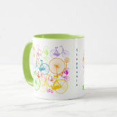 Aangepast  modern fietsenneonpatroon mok (Voorkant links)