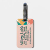 Aangepast modern Floral AcrylBagagelabel Bagagelabel (Achterkant verticaal)