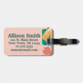 Aangepast modern Floral AcrylBagagelabel Bagagelabel (Achterkant horizontaal)