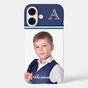 Aangepast modern foto-Afbeelding monogram personal iPhone 16 Hoesje