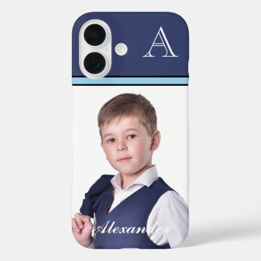 Aangepast modern foto-Afbeelding monogram personal Case-Mate iPhone Case (Achterkant)