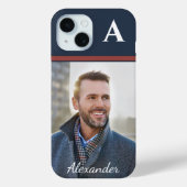 Aangepast modern foto-Afbeelding monogram personal Case-Mate iPhone Case (Achterkant)