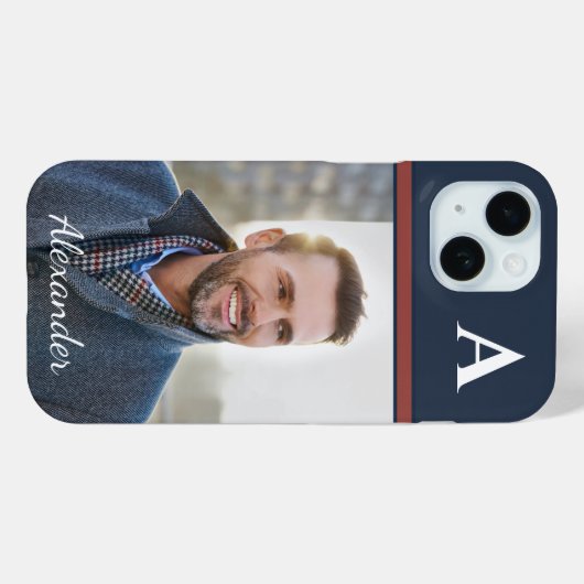 Aangepast modern foto-Afbeelding monogram personal Case-Mate iPhone Case (Achterkant (horizontaal))