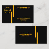 Aangepast, modern geel en zwart Logo Visitekaartje (Voorkant / Achterkant)