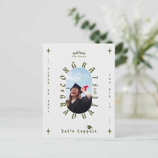 Aangepast modern geometrisch afstuderen voor fotog briefkaart (Staand voorkant)