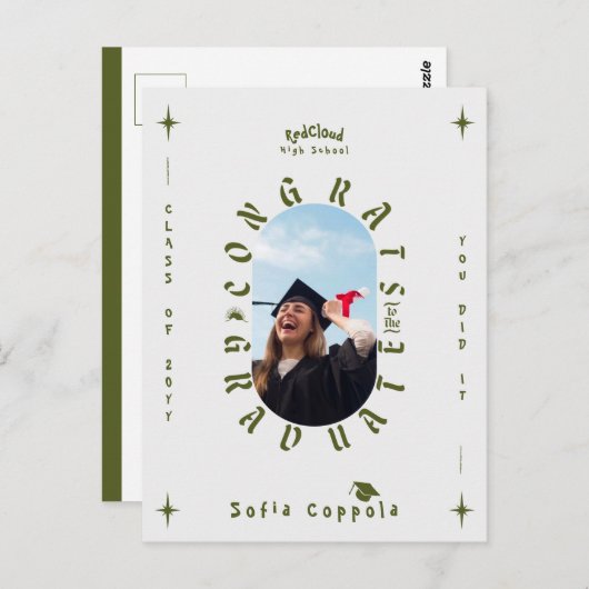 Aangepast modern geometrisch afstuderen voor fotog briefkaart (Voorkant / Achterkant)