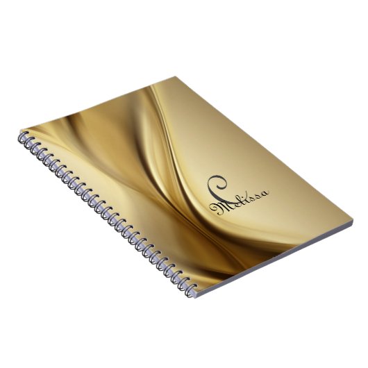 Aangepast modern Gold Monogram Name Notitieboek (Rechterzijde)