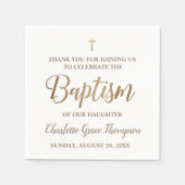 Aangepast modern goud en wit babymeisje servet (Voorkant)