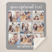 Aangepast modern grijs 9 fotocollage sherpa deken (Voorkant)