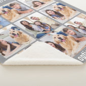 Aangepast modern grijs 9 fotocollage sherpa deken (3/4)