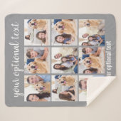 Aangepast modern grijs 9 fotocollage sherpa deken (Voorkant (horizontaal))