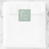 Aangepast modern groen kerstscript vierkante sticker (Tas)