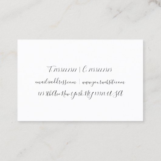 Aangepast modern handgeschreven script, eenvoudig visitekaartje (Achterkant)